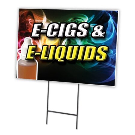 Signmission Ecig & Eliquid Yard Sign & Stake outdoor plastic coroplast window, C-2436 Ecig & Eliquid C-2436 Ecig & Eliquid